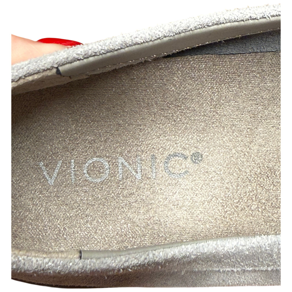 VIONIC Uptown Loafers Size 7.5 Grey Suede Lug Sole Slip On Orthotic Arch Support - Picture 11 of 14